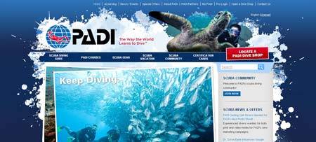 Padi.com - красивый сайт профессиональных дайверов
