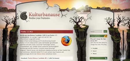 Kulturbanause.de - очень красивый сайт веб-дизайнера Йонаса Хельвига из Дюссельдорфа