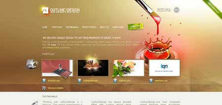 Outline2design.com - еще один красивый сайт веб-дизайн студии