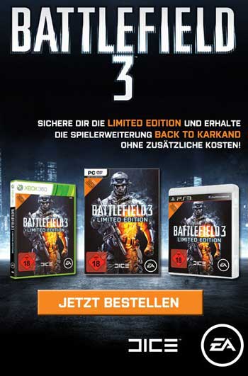 Страница игры Battlefield на немецком