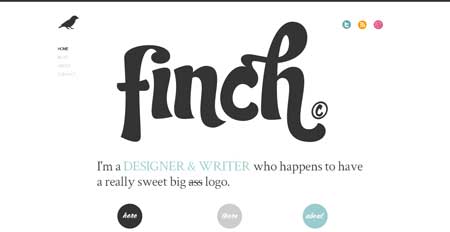 Getfinch.com - логотип занимает центральное место в минималистичном дизайне этого сайта