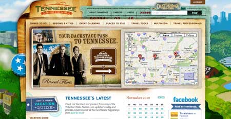 Tnvacation.com - ретро сайт департамента штата Теннесси по туризму