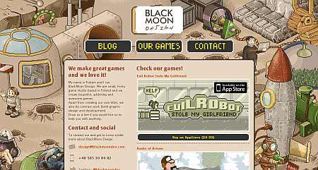 Blackmoondev.com - оригинальный дизайн сайта в стиле пиксель-арта