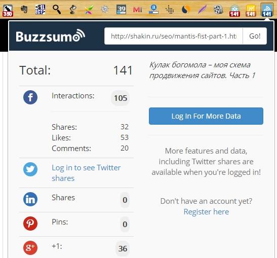 У BuzzSumo есть расширение для браузера Гугл Хром